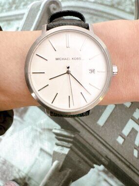 Michael Kors MK8763 Blake Logo and Silver-Tone and Watch